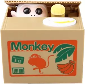 Kids Piggy Bank, Stealing ATM Coin Cash Money Counter Saving Can, Cute Mokey - Picture 1 of 12