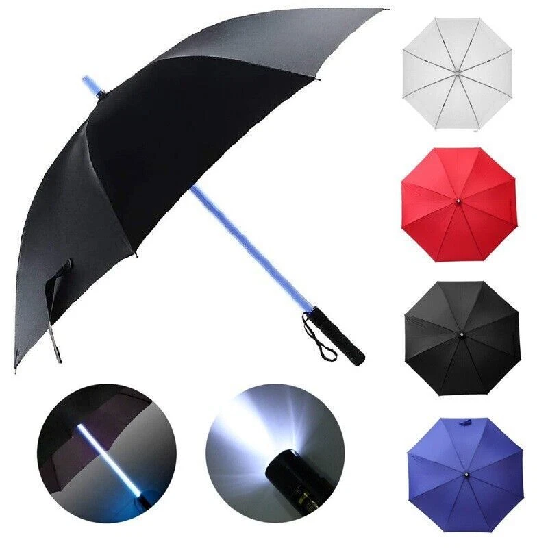 Star Wars Colorful LED Lightsaber Umbrella Flashlight Long Handle Umbrella 82cm - Image 1 of 4