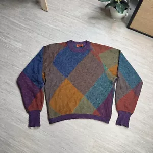 Vintage Missoni Italy Mohair Wool Blend Jumper Sweater Women's M/L Colorblock - Picture 1 of 8