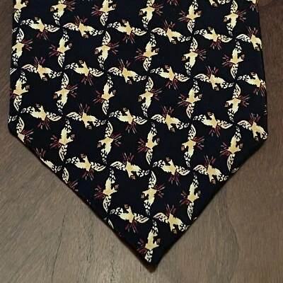 Corbata de cuello vintage J. Garcia negra roja hecha a mano 100 % seda para hombre hecha en EE. UU. Foto 1 de 4