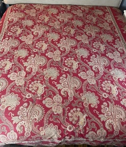 CHAPS Ralph Lauren Juliette Comforter Set W/ Shams 3 Pc Deep Red Paisley Stripe - Picture 1 of 8