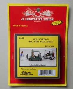 2 GOLF CARTS SET KIT HO 1:87 SCALE LAYOUT DIORAMA JL INNOVATIVE 459 - Picture 1 of 1