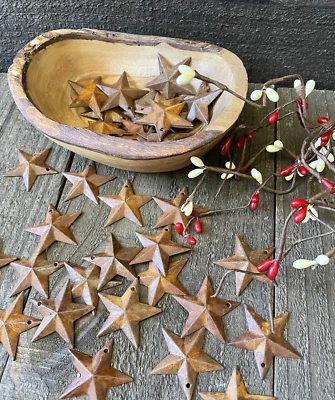 200 Rusty Barn Stars 1.5 inch Primitive Country Mini Rust Metal Stars SHIPS FREE - Image 1 of 4