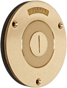 HUBBELL Scrubshield Floor Box Cover Round Combination 2 1/8" x 3/4" Brass 3 7/8"