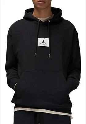 Sudadera con capucha polar negra Air Jordan Flight para hombre DQ7338-010, talla mediana Foto 1 de 4