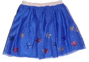 Girls CAT & JACK red white blue tutu skirt 14 NWT patriotic July 4 tulle sequin - Picture 1 of 4