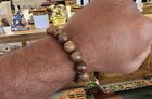 Wooden Beads Bracelet Made of 17 Medium  Beads Usa Seller Fast shipping 