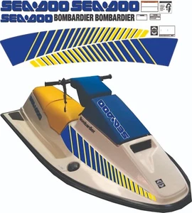 SEADOO SP 1990 Graphics / Decal / Sticker Kit CUSTOM BLUE & YELLOW CUSTOM - Bild 1 von 4