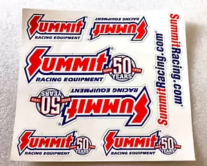 2 x 8 Summit Racing Equipment 50th Anniversary Car Stickers New NOS 2018 - Picture 1 of 4