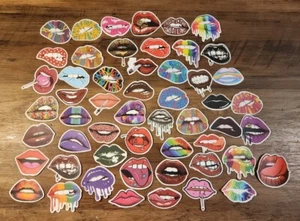 50 Piece Sexy Lips Laptop Phone Vinyl Wall Decal Stickers Pack Set - Picture 1 of 8