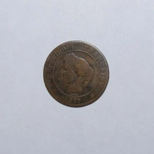 1877 A, 10 Centimes France Low Mint only 393 K Minted a High Value Vintage Coin - Picture 1 of 2