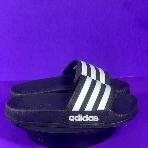 Scarpe sandali Adidas neri e bianchi giovani Adilette doccia slide taglia 11