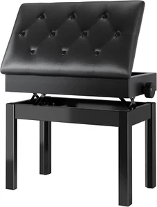 Sgabello Pianoforte Regolabile in Altezza 56X33X58Cm, Panca Pianoforte Con Spazi - Foto 1 di 9