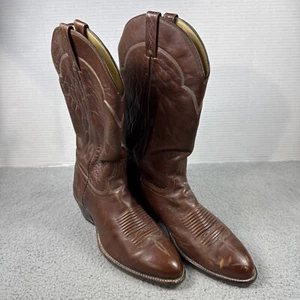 Botas de Vaquero del Oeste de Cuero Marrón El Dorado 9201 Hechas a Mano EE. UU. Para Hombre Talla 10 D - Imagen 1 de 21