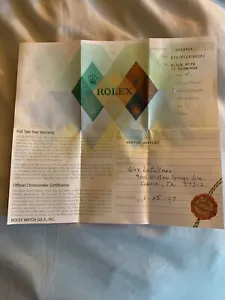 Rolex Certificato Garanzia - Documenti Serie D053469 Modello R7619333CB6252 - Foto 1 di 3