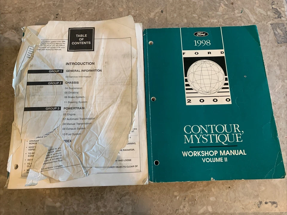 1998 FORD CONTOUR & MERCURY MYSTIQUE Repair Shop Service Manual SET 2 VOLUME — 第 1/3 张图片