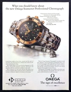 Omega Seamaster 1993 para hombre profesional buzo cronómetro foto anuncio impreso vintage - Imagen 1 de 1