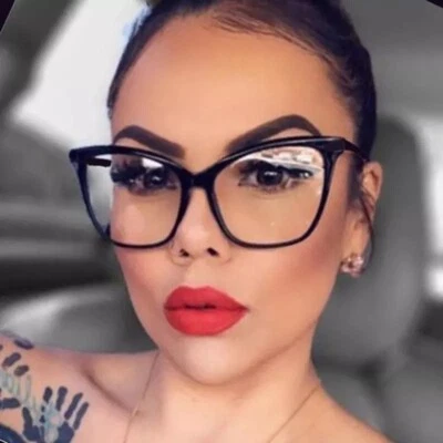 LINE Women's Oversized Cat Eye Anti Blue light Filter Glasses Fashion Designer Frames