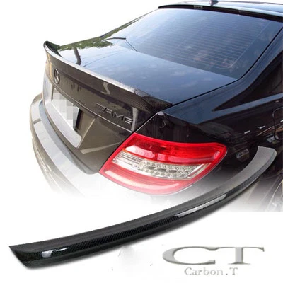 Carbon Fiber Trunk Lip Spoiler W204 4Dr V2 Style C250 C300 C350 C63A Sedan - Image 1 of 3