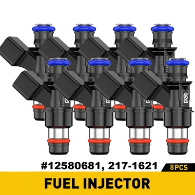 2025 NEW Set of 8 Fuel Injectors 1258068 For 2008-2009 Saab 9-7x 6.0L V8 - Image 1 of 4