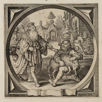 MATHAM (*1605) nach VAN DE VENNE (*1589), König und Hirte,  1632, KSt. Barock - Bild 1 von 4