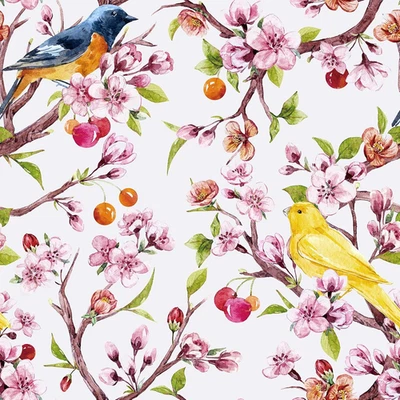 Papel Pintado Pájaro Floral Rosa 17.7"x78.7" Pelar y Pegar Papel Pintado Contacto Floral P Foto 1 de 4