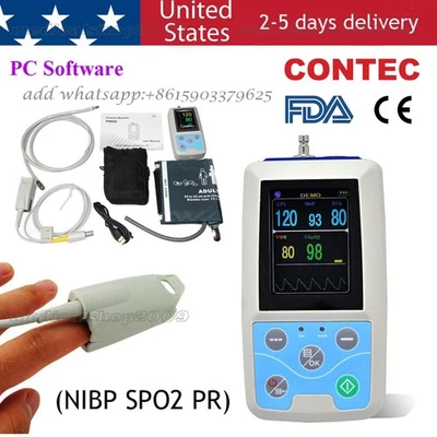 CONTEC Ambulatory Blood Pressure Monitor+Software 24h NIBP Holter FDA - Image 1 of 4