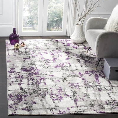 Skyler Collection Accent Rug - 3' x 5', Grey & Purple, Modern Abstract Design... - Image 1 of 4
