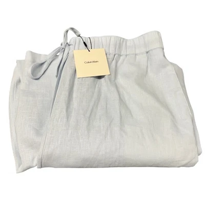 Pantalones Calvin Klein para mujer grandes azul pálido pierna ancha tiro alto cómodos costeros NUEVO Foto 1 de 4