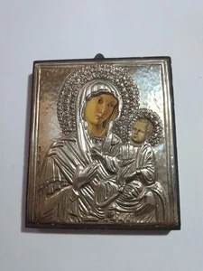 Ikone Madonna mit Kind Silber 10 cm - Bild 1 von 3