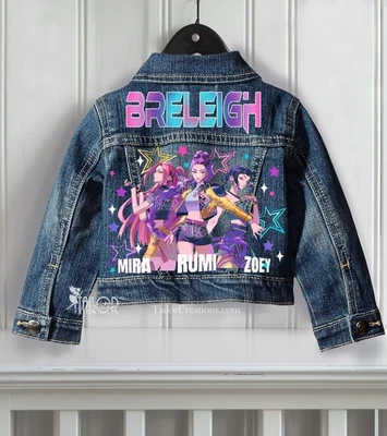 Chaqueta vaquera personalizada Kpop Demon Hunter Jean niños - Huntrix KPop Fan Merch regalo Foto 1 de 4
