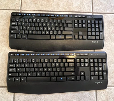 2 Logitech K345 Wireless Full-Sized Keyboards No Receiver one is missing battery - Image 1 of 2