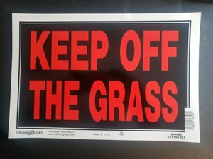 6 letreros - MANTENER FUERA DEL CÉSPED LETRERO 8" X 12 plástico rojo fluorescente 839948 - Imagen 1 de 3