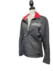 EUC! Pearl iZumi Puffer Jacket Coat black poly-fill puffer sz L - Picture 1 of 9