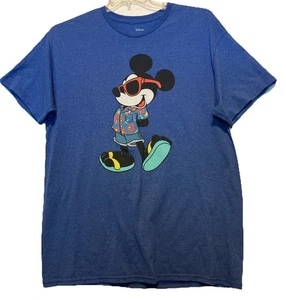 Herren Disney Mickey Mouse Hemd Größe Large blau coole Farben Strand Flip Flops - Bild 1 von 6