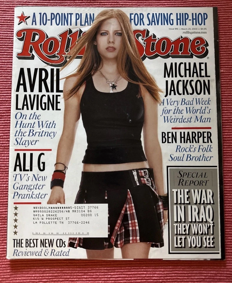 Rolling Stone Magazine Issue 918 March 20, 2003 Avril Lavigne Cover Foto 1 de 1