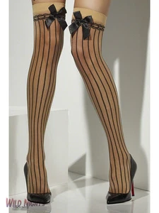 Ladies Knee High Stockings Nude and Black - Picture 1 of 1