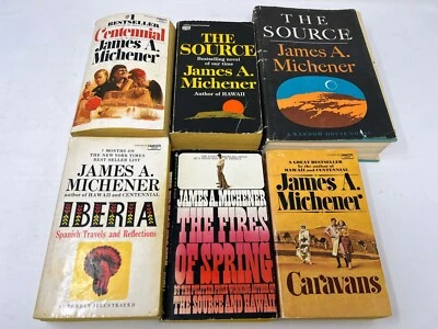 James Michener Vintage Book Lot Hardcover Paperback JAMES MICHENER Books Source - Image 1 of 4
