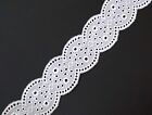 1-3/8" 35mm wide 4y-13 yd Scalloped White Polyester Embroidery Eyelet Lace L781