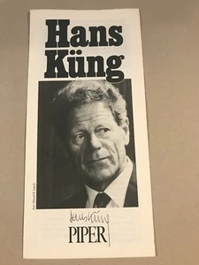 Autograph Prof. Hans Küng on brochure 21x10 author church critic 2021 † 01 XYZ - Picture 1 of 1