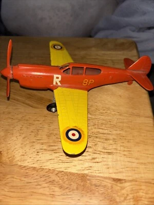 Vintage Hubley P-40 Warhawk WWII Fighter Airplane Metal Plane British Markings - Image 1 of 4
