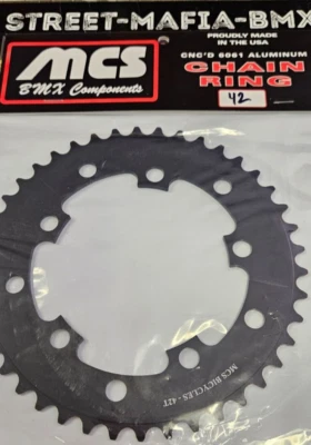 MCS CHAINRING BMX BIKE SPROCKET 42t BLACK usa! GT Haro SE Racing Redline JMC new - Image 1 of 3