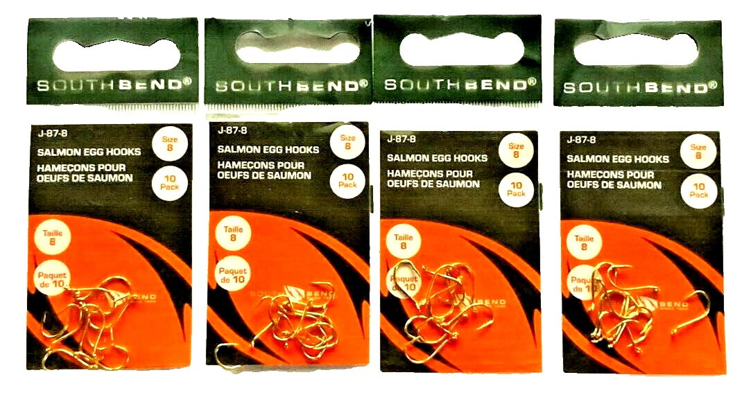 South Bend Salmon Egg Gold Hooks - Size 8-10, Extra Sharp Turned Up Eye Hooks For Fishing - View #5