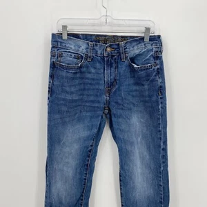 Pantalones de mezclilla rectos originales American Eagle para hombre hechos para durar azul mediano talla 30x32 - Imagen 1 de 9