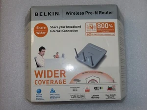 NEW Belkin Wireless F5D8230-4 Pre-N 4-Port Router - Picture 1 of 3