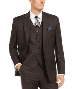 RALPH LAUREN Mens Windowpane Plaid Wool Blend Suit, Brown/Navy, 41L - Picture 1 of 4