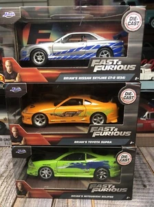 Jada Toys 1/32 Fast And Furious Set-Brian’s Supra/Eclipse/Skyline GT-R ‼️ VHTF - Picture 1 of 4