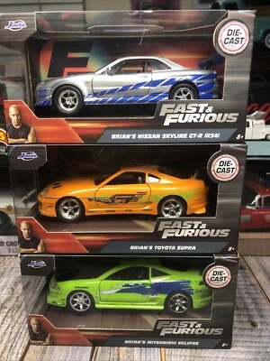 Jada Toys 1/32 Fast And Furious Set-Brian’s Supra/Eclipse/Skyline GT-R ‼️ VHTF - Image 1 of 4