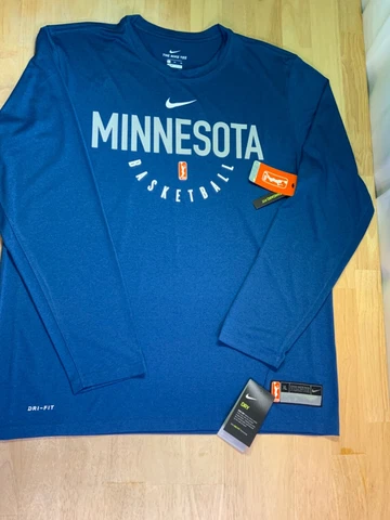 New Men's Nike WNBA Minnesota Lynx Basketball Dri-Fit Anti-Odor LS Tee Sz XL Cover