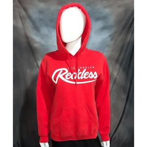 Young & Reckless Red Script Logo Pullover Sweatshirt Hoodie Mens S